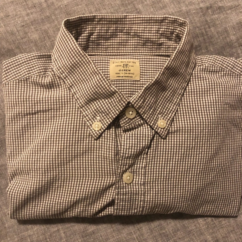 J. Crew Long Sleeve Shirt in Gray Micro-check